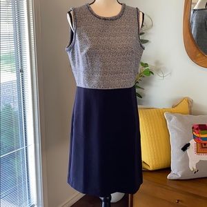🌸 ANN TAYLOR Nvy Blue Tweed dress w/ pockets